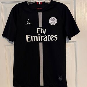 Jordan Black and Gray Paris Soccer Jersey